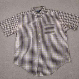 Ralph Lauren Shirt Mens Large Blue‎ Yellow Plaid Button Down Blake Short Sleeve